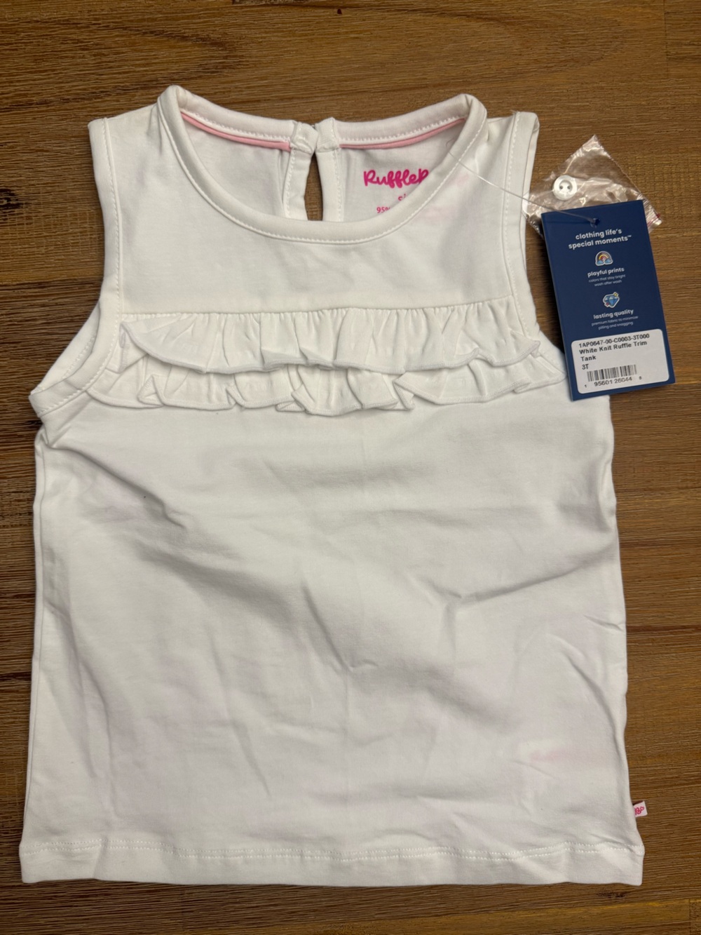 Ruffle Butts White Ruffle-Front Tank Top
